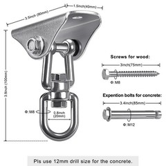 SELEWARE Stainless Steel Swing Small, Silver2 – 360° Hanger ( 2 Pack )