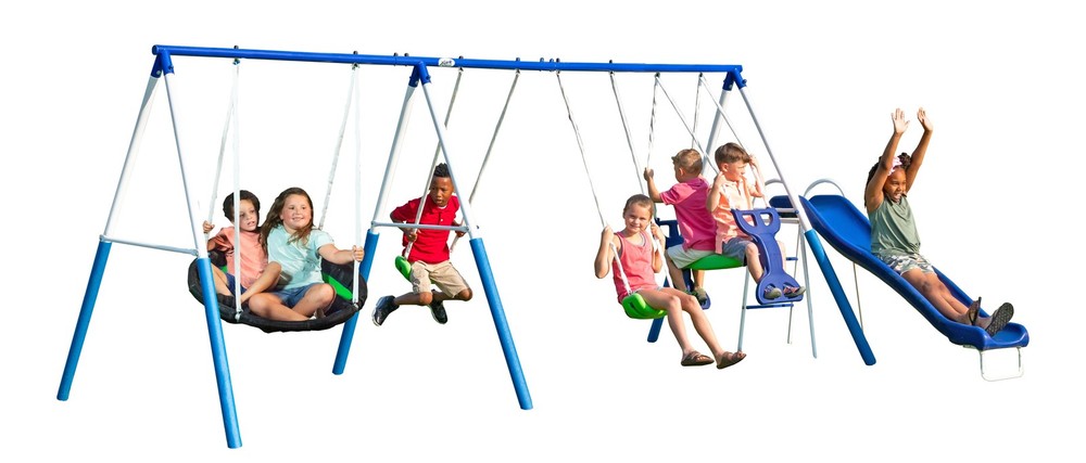 XDP Recreation All Star Metal Swing Set for 7 Kids – Fun Outdoor Play!