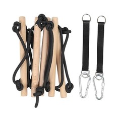 Rope Ladder 5ft 5 Steps 220lbs Bearing Wooden Kids Climbing Rope Ladder with