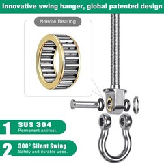 Heavy Duty Bearing Swing Hangers, 4 Pack Stainless Steel Swing Set Hooks for …