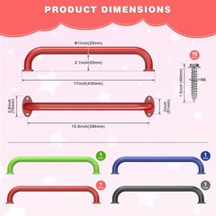 4 Pack 17 Inch Playground Handles, Metal Monkey Bars Indoor & Outdoor, Heavy …