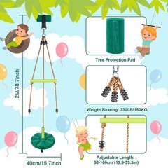 Kids Tree Swing with Monkey Bar Disc Swing Rope Swing Set Accessories Playground