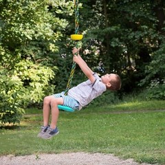 Tree Swing for Kids Backyard Single Disc Rope Seat for Tree Indoor Outdoor Cyan