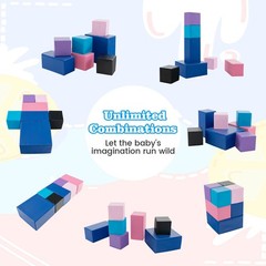 7 PCS Stacking Climbing Foam Set Big Foam Building Blocks for Toddlers and Kids
