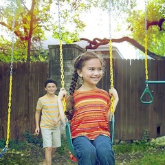 Swing Seat Heavy Duty Anti-Rust Metal Chains Indoor Outdoor Garden Playground US