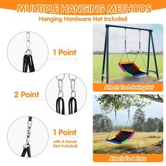 700lb Giant 60″ Platform Tree Swing for Kids and Adults Multi-Color
