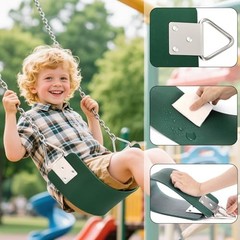 Swing Seat, Replacement Swing with Metal Triangle Ring, Support 250lb Heavy