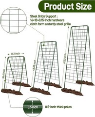 60″x16.2″ Heavy Duty Steel A-Frame Garden Trellis for Climbing Plants – Ru