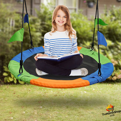 Columpio Redondo Portátil 1m para Árbol 300kg Resistente Niños Adultos Exterior