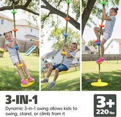 Versatile Kids Climbing Rope Tree Swing with Easy Install Features & Accessories