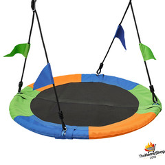 Columpio Redondo Portátil 1m para Árbol 300kg Resistente Niños Adultos Exterior