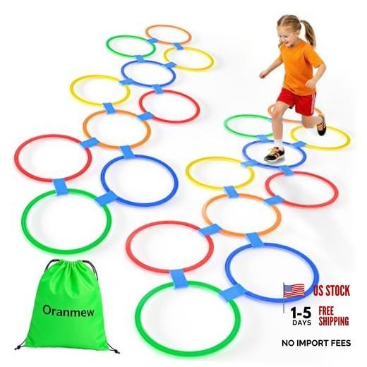 Hopscotch Rings, 2-Set – 20 Round Hoops (11-inch) + 30 11″ Hoop – 2 Set
