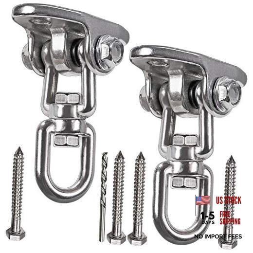 Set of 2 Heavy Duty Swing Hangers Stainless Steel 304, Double Protection