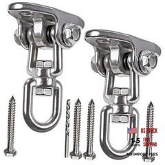 Set of 2 Heavy Duty Swing Hangers Stainless Steel 304, Double Protection