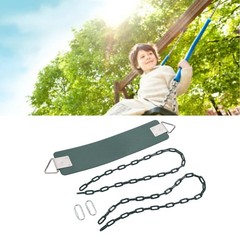 Outdoor EVA Soft Board Swing With Coated Chains Dark Green Easy To Install IQAK