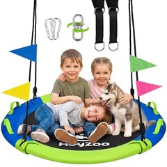 43 Inch Tree Swing, 900lbs Weight Capacity Saucer Swing Sets Green and Blue