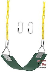 REZNOR Heavy Duty Flexible Swing Seat with Metal Triangle Ring, Green/Yellow