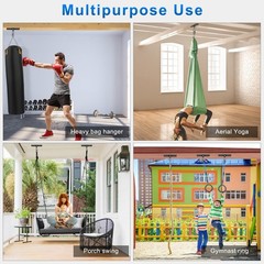 2-Pack Heavy-Duty Ceiling Mount Swing Hanger 900 LB Capacity 360° Swivel Hook fo