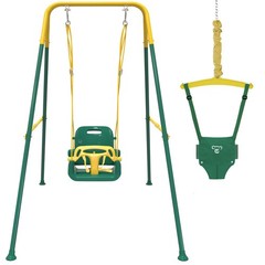2 in 1 Toddler Swing & Baby Jumper, Foldable Baby Swing Outdoor & Indoor Use,…