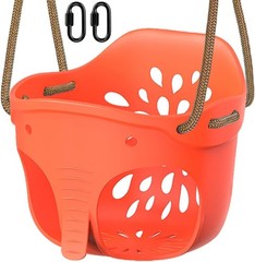 Plastic Swing Seat Non Slip Tree Swing Set W/ Adjustable Rope & 2 Carabiners