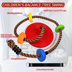 Tree Swing for Kids,disc Swing,Climbing Rope Tree Kids Swing with Platforms a…