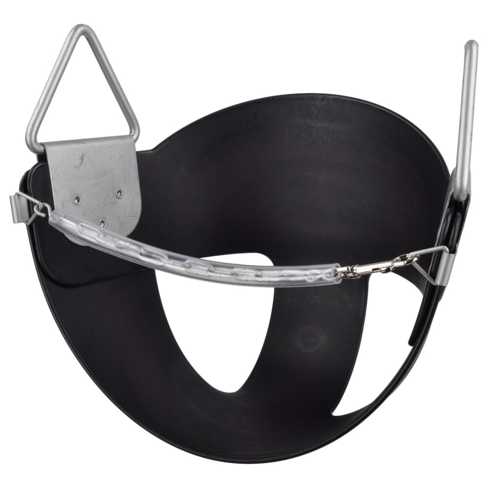 SWING SET STUFF HALF BUCKET SEAT BLACK backyard park fort wood play child 0134