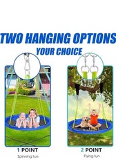 43” Saucer Tree Swing for Kids & Adults 600lb Capacity, Outdoor Waterproof Fun