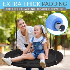 Saucer Swing with Tree Hang Kit,40”Tree Swing, 2 Adjustable Hanging Rope Straps