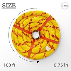 Arborist Rope 3/4 Inch x 100 Ft, High Strength Polyester Bull Rope for Tree R…
