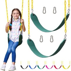 Swings for Outdoor Swing Set – Pack of 2 Swing Seat Kits with Heavy Duty Chai…