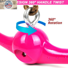 Ninja-Twister Swing Spins Set: Slackline Attachments – 360° Handle Twist-Spin Fl