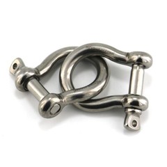 4Pcs 3/8” Bow Shackle Marine Grade 316 Stainless Steel Anchor Shackle D Ring