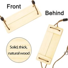 Wooden Swing Seat Outdoor, Adjustable Rope & Tree Straps, Patio Garden Playgroud