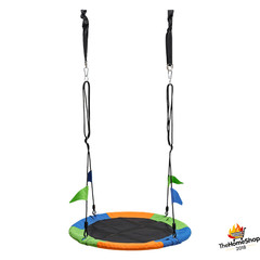 Columpio Redondo Portátil 1m para Árbol 300kg Resistente Niños Adultos Exterior