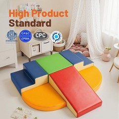 6-Piece Soft PU Leather Toddlers Climbing Toys, Baby Foam Climbing Blocks for…