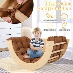 6 in 1 Climbing Arch Wooden Rocker Arch Climbing Toy with Removable Cushion