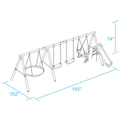 XDP Recreation All Star Metal Swing Set for 7 Kids – Fun Outdoor Play!