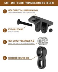 Heavy Duty Porch Swing Hangers Kit, with Screws Bolts for Wooden Sets Playground