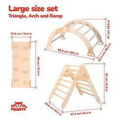 Montessori Climber Set Triangle Arch Ramp Tent Kids Indoor Play Gym Wooden