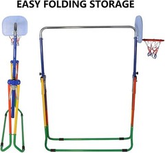 Adjustable Kids Gymnastics Bar Set w/ Swing, Rings, Hoop – Home Training & Fun
