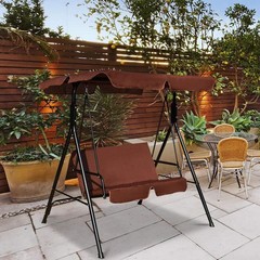 Solid Steel Patio Swing with Adjustable Canopy