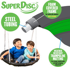 Superdisc Swing Set with Superdisc Swing. 5 User Capacity, Easy Assembly, Metal