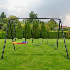 500lb Metal Swing Set Heavy-Duty A-Frame Kids Backyard Playset Outdoor Swing Set