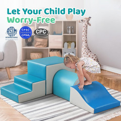 Foam Climbing Blocks for Toddlers: with a Tunnel – 4 PCS Foam Blocks – Kids Indo