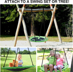 43″ Tree Swing for Kids Outdoor, Waterproof Large round Flying Saucer Swings for