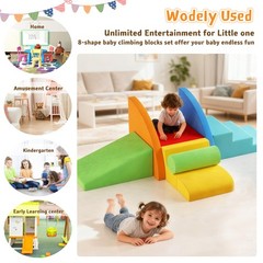 Large 8-Piece Foam Climbing Blocks for Toddlers, Baby Climbing Blocks, Soft P…