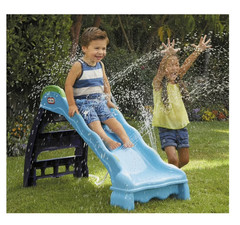 Little Tikes 2-in-1 Outdoor-Indoor Wet or Dry Slide with Easy Storage, Blue, Age