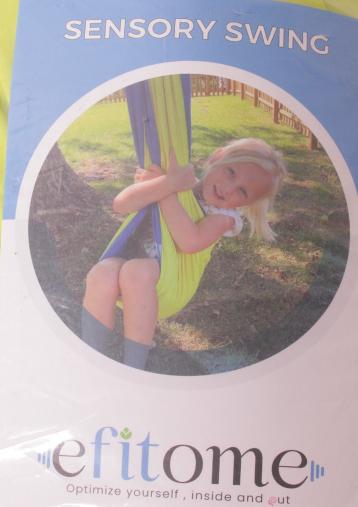 Sensory Swing for Kids, Indoor Ceiling/Outdoor Tree Hanging Kit Included, yellow