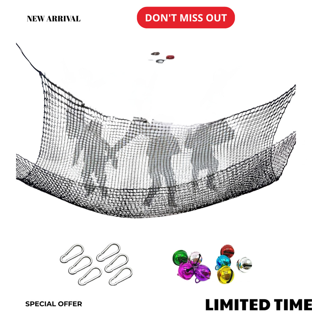 NEW 6.5′ x 9.8′ Double Layer Climbing Cargo Net Playground Safety Net with Bag