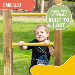 Playground Equipment Monkey Bars Playset Attachment – Set of 8 Yellow Powder Coa